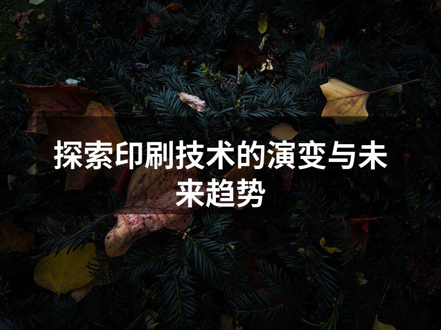 印刷技术的演变历程